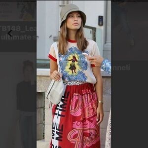 Graphic Short Sleeve Tee - Red and White